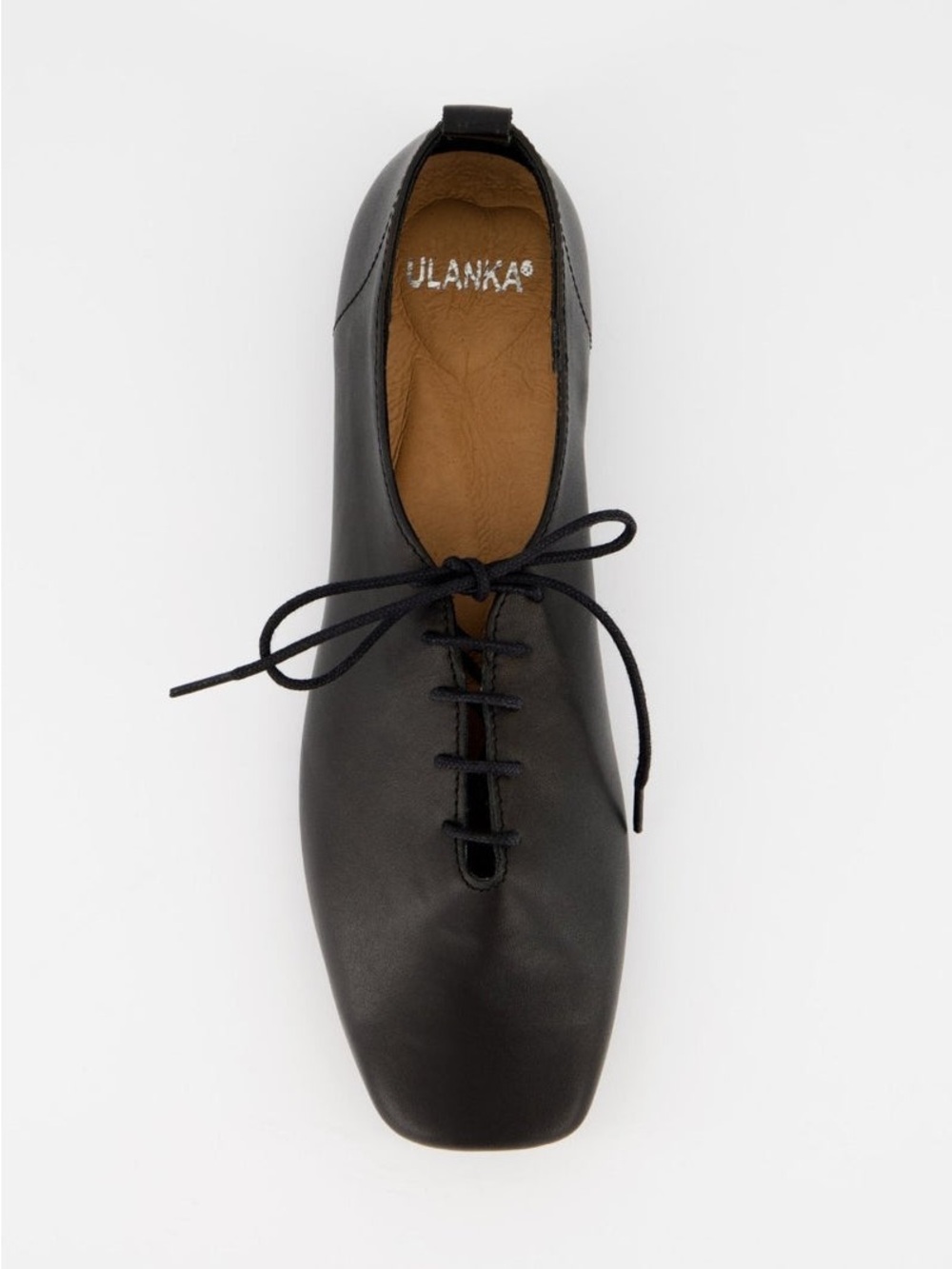 ULANKA Tirig Black Leather Lace-Up Shoe